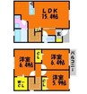 エルメゾン花尻 3LDKの間取り