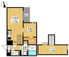 GRANDTIC　後楽園 1LDKの間取り