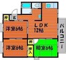 エントピア新保Ｂ 3LDKの間取り