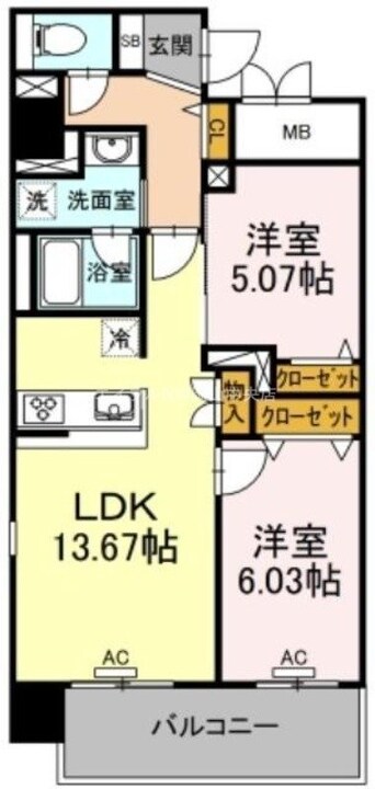 間取図 TWIN TOWERS AZUKI