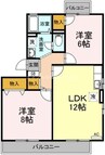 エクシード平野　Ａ棟 2LDKの間取り