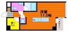 シャインコート岡南町 1Rの間取り