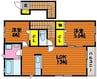 ドミール久米 2LDKの間取り