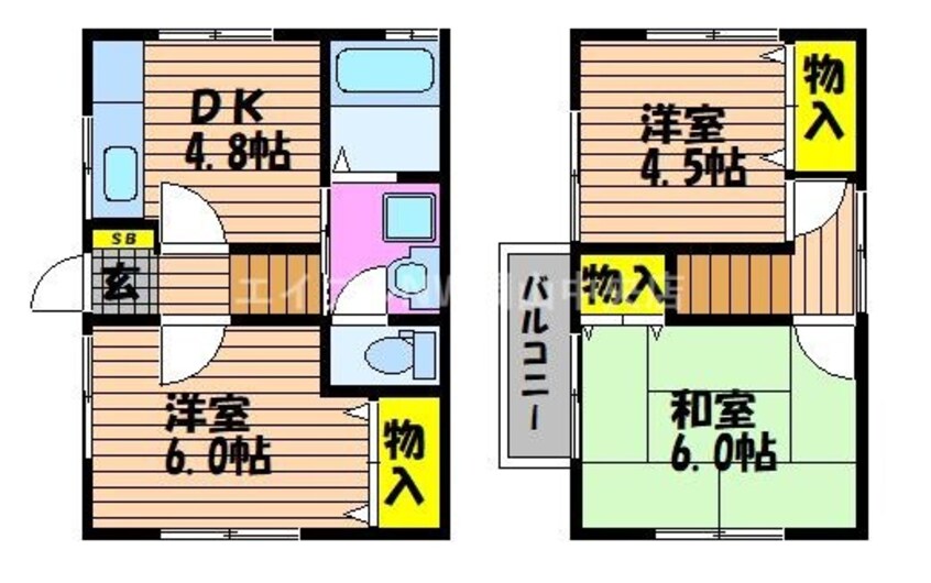 間取図 楢津小野貸家　