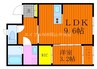 スカイヒルズⅡ 1LDKの間取り