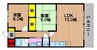 下伊福かわいマンション 2LDKの間取り