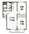 イーグレット５ 2LDKの間取り