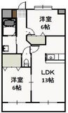 プレジール奥田 2LDKの間取り