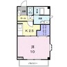 ルミエール２１ 1Kの間取り