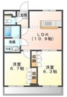 ブルーダイヤモンド 2LDKの間取り