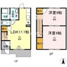 ファミーユロータス 2LDKの間取り