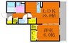 ルミナス大和町 1LDKの間取り