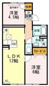パレーシャル爽 2LDKの間取り