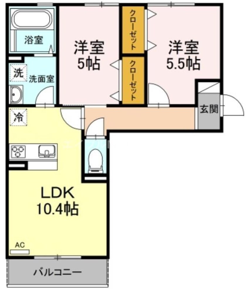 間取図 セカンドコート　B棟