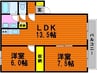 イーグレット５ 2LDKの間取り
