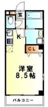 BELLAGIO（ベラジオ） 1Rの間取り