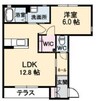 ヴィラージュ　参番館 1LDKの間取り