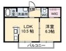 ヴァンデボヌール 1LDKの間取り