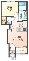 オータムめぐみⅢ 1LDKの間取り