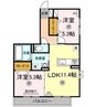 パルティール 2LDKの間取り