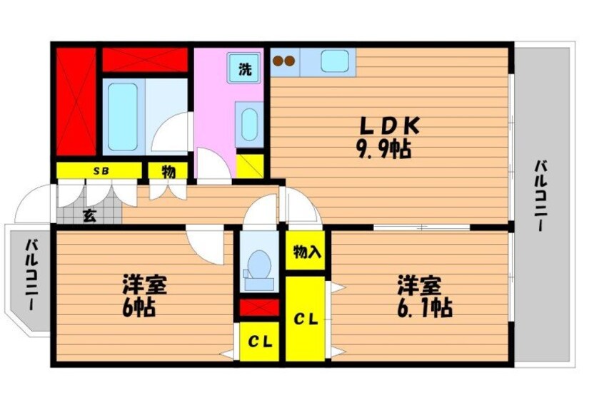 間取図 カーサフィオーレ西市駅前