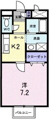 サンライズ富田 1Kの間取り