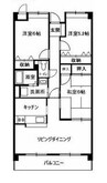 スカイパレス高柳 3LDKの間取り