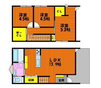 間取図 中区関戸建　南棟