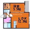 グランカーサ平井　伍番館 1LDKの間取り