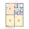 ドミール大安寺 2DKの間取り