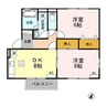 桜ハウス 2DKの間取り
