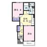 セレーノジュン 2DKの間取り