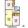 グランシャリオ結　B 2LDKの間取り