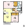 グランモア川口 2LDKの間取り