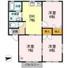 パティオスⅡ　Ａ 3DKの間取り