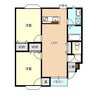 プリムローズ桜ヶ丘 2LDKの間取り