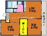 山陽本線（中国）/北長瀬駅 徒歩22分 1階 築14年 2LDKの間取り