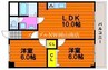 山陽本線（中国）/岡山駅 バス:20分:停歩7分 1階 築37年 2LDKの間取り