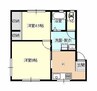 宇野線<宇野みなと線>/大元駅 徒歩15分 2階 築45年 2Kの間取り