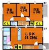 宇野線<宇野みなと線>/大元駅 徒歩4分 1階 築5年 3LDKの間取り