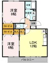 吉備線<桃太郎線>/大安寺駅 徒歩9分 3階 築22年 2LDKの間取り