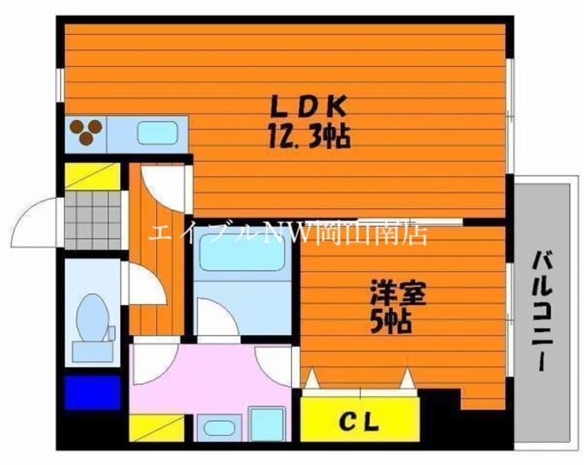 間取図 宇野線<宇野みなと線>/大元駅 徒歩19分 3階 築17年