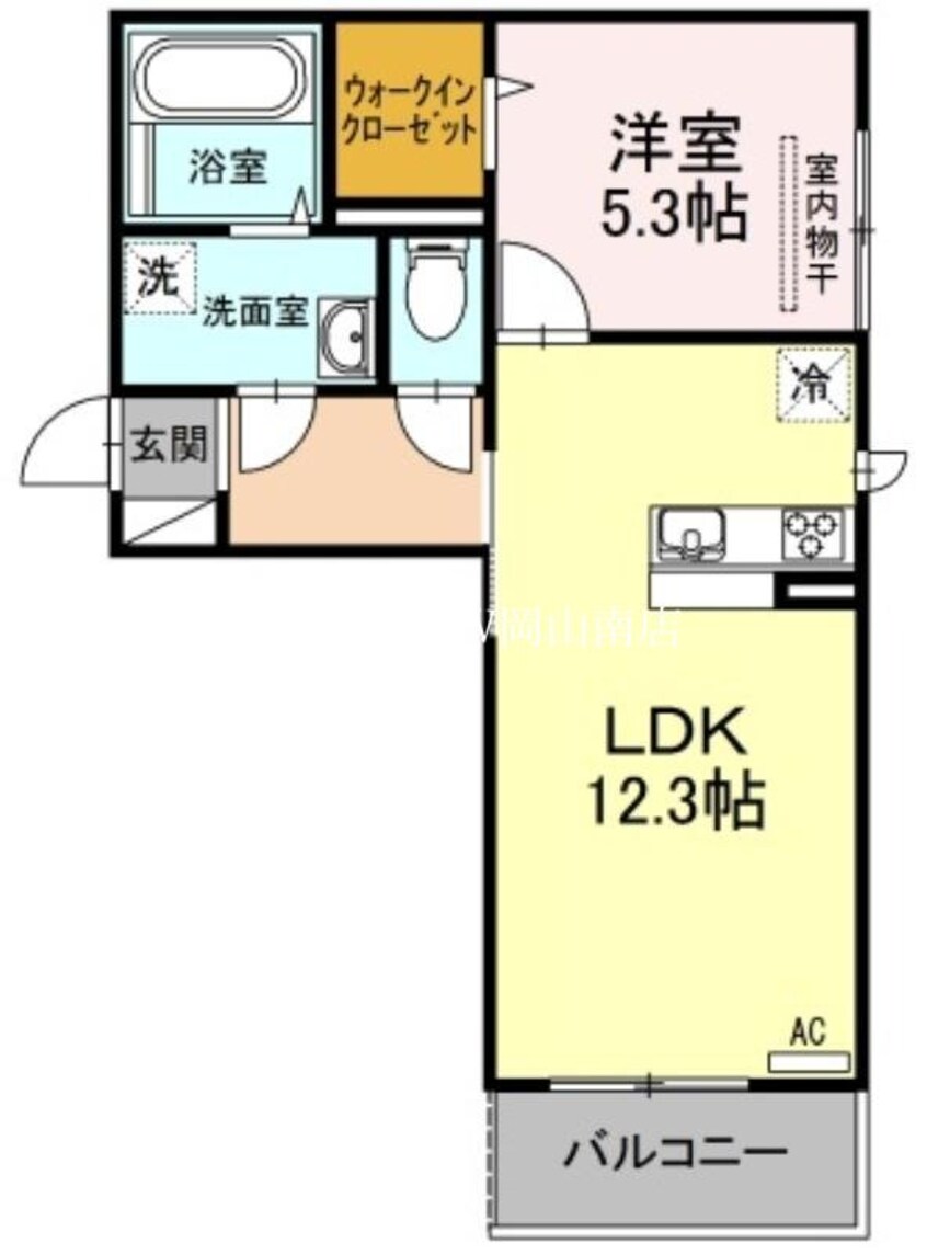 間取図 山陽本線（中国）/岡山駅 バス40分築港栄町下車:停歩3分 3階 築6年