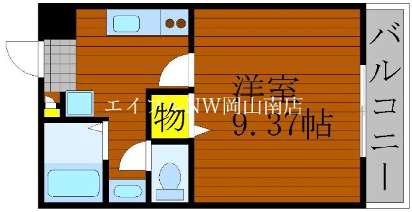 間取図 宇野線<宇野みなと線>/大元駅 徒歩14分 3階 築20年