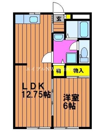 間取図 宇野線<宇野みなと線>/備前西市駅 徒歩13分 1階 築34年