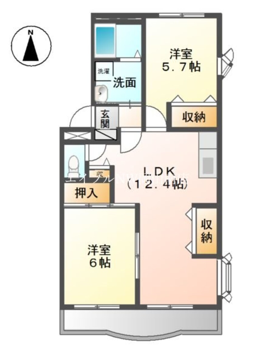 間取図 岡山市電清輝橋線<岡山電気軌道>/清輝橋駅 徒歩25分 3階 築27年