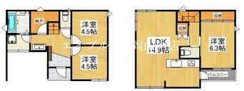 間取図 宇野線<宇野みなと線>/大元駅 徒歩15分 2階 築2年