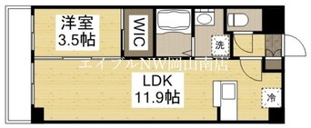 間取図 山陽本線（中国）/岡山駅 徒歩9分 6階 築16年