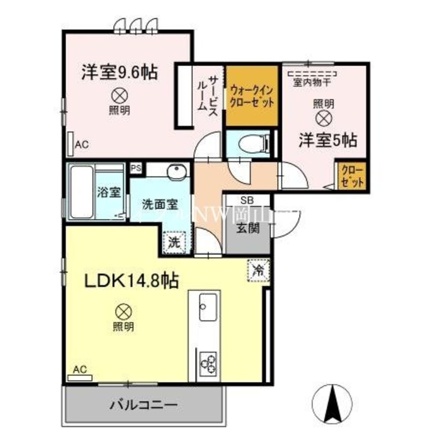 間取図 宇野線<宇野みなと線>/大元駅 徒歩22分 2階 築2年
