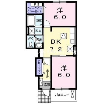 間取図 宇野線<宇野みなと線>/備前田井駅 徒歩13分 1階 築12年